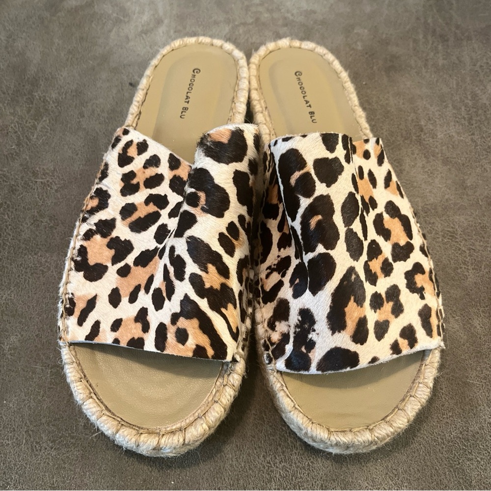 Chocolat Blu Leopard Print Espadrilles
